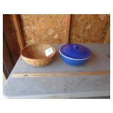 LONGABERGER BIG BOWL & BASKET CORNFLOWER LONGABERGER BIG BOWL & BASKET CORNFLOWER