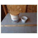 LONGABERGER HOMESTEAD CANISTER & SMALLER LONGABERGER HOMESTEAD CANISTER & SMALLER