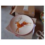 LONGABERGER REINDEER PLATES SET OF 4 LONGABERGER REINDEER PLATES SET OF 4