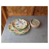 LONGABERGER FLORAL DISHES LONGABERGER FLORAL DISHES
