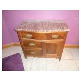 MARBLE TOP WASH STAND 32' L X 34' W X 40' T MARBLE TOP WASH STAND 32' L X 34' W X 40' T