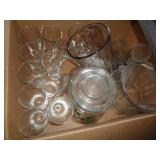 LOT OF GLASSES / COOKIE JAR & MISC LOT OF GLASSES / COOKIE JAR & MISC