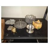 LOT OF CRYSTAL & TEA POT LOT OF CRYSTAL & TEA POT
