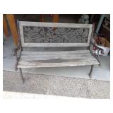 WROUGHT IRON & WOOD BENCH 50' X 19' X 33' WROUGHT IRON & WOOD BENCH 50' X 19' X 33'