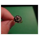 10KT GOLD RING GREENISH BLUE STONES SZ 6.5 10KT GOLD RING GREENISH BLUE STONES SZ 6.5