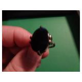 STERLING RING W ONYX STONE SZ 6.5 STERLING RING W ONYX STONE SZ 6.5