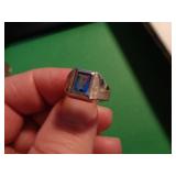 STERLING RING W BLUE STONE SZ 6 STERLING RING W BLUE STONE SZ 6