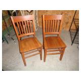 2 WOOD CHAIRS APPROX 35" TALL