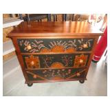 3 DRAWER WOOD CHEST 33" T X 36" L X 19" W