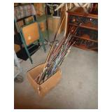 BOX OF FISHING POLES