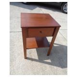 ONE DRAWER WOOD SIDE TABLE 30"T X 20" W X 20" D