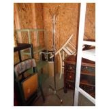 SILVER METAL HAT RACK APPROX 5' TALL