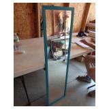 BLUE FRAMED MIRROR 50" X 13" / RS WALL