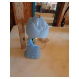 VINTAGE GLASS BLUE LADY LAMP / RSS