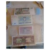 4 FOREIGN BANK NOTES