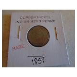 1859 COPPER NICKEL INDIAN HEAD CENT