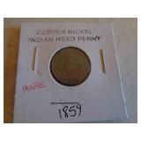 1859 COPPER NICKEL INDIAN HEAD CENT