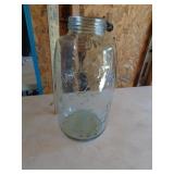 HUGE BLUE MASON JAR / PAT 1858