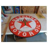 TEXACO ROUND METAL SIGN 29' ACROSS / LSW