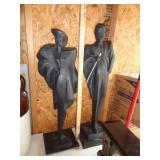 PLASTER MAN & WOMAN ART FIGURES