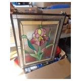 STAINED GLASS IRIS / CRACK IN GLASS / 24' X 18'