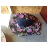 BLACK FLORAL HAT