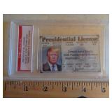 NOVELTY DONALD TRUMP PRESIDENTIAL LICENSE