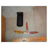TWO BLADE POCKET KNIFE WITH SHEATH