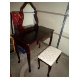 VANITY W GLASS TOP & SEAT 56'T X 18'W X 34' L VANITY W GLASS TOP & SEAT 56'T X 18'W X 34' L