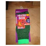 1 PAIR GREEN TOP THERMAL SOCKS SIZE 9-11