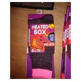 1 PAIR PINK TOP THERMAL SOCKS SIZE 9-11