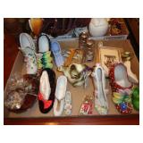 LOT OF GLASSWARE MOSTLY SHOES / DR