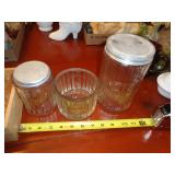 HOOSIER CABINET GLASS CANISTERS / DR