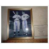 8X10 PHOTO FRAMED / MANTLE & DIMAGGIO / W - CERT