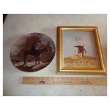 NATIVE AMERICAN PLATE AND PICTURE