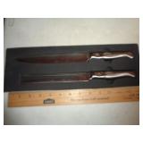 CARVING SET WITH BASS FISH ON THEM