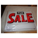 6 FOR SALE SIGNS / PLASTIC / ONE SIDED