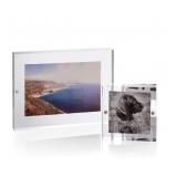 PAIR OF ACRYLIC BLOCK PICTURE FRAMES