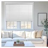 52X64 WHITE CORDLESS VINYL MINI BLIND