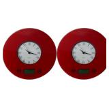 PAIR RED DIGITAL KITCHEN SCALES