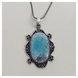 TURQUOISE PENDANT COSTUME NECKLACE