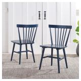 PAIR BLUE FARMHOUSE DINING CHAIRS
