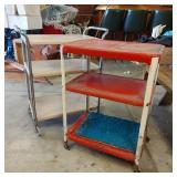 2 VINTAGE ROLLING MICROWAVE CARTS