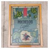 VINTAGE MICHELOB LIGHT STAINED GLASS
