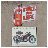 PAIR HARLEY DAVIDSON TIN SIGNS