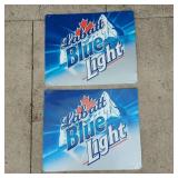 PAIR LABATT BLUE TIN BAR SIGNS