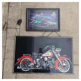 LIGHT UP BAR SIGN & FOIL MOTORCYCLE PRINT