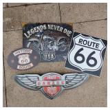 ASSORTED VINTAGE MOTORCYCLE BAR SIGNS
