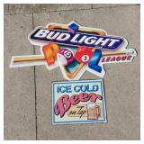 PAIR VINTAGE TIN BAR SIGNS