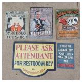 ASSORTED VINTAGE TIN BAR SIGNS
